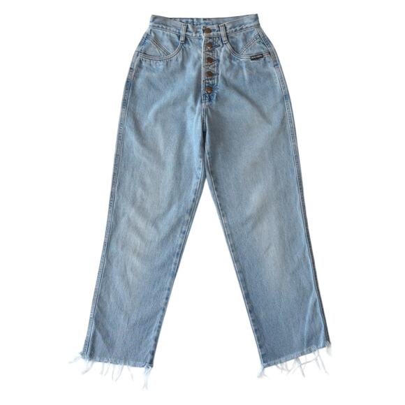 Vintage Rockies High Waisted Button Fly Jeans 80s 90s Light Wash Size 25 Waist - Picture 1 of 8